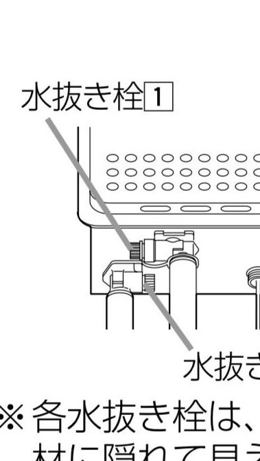 ガス給湯器の説明PDFより、水抜きについて